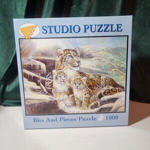 Studio Puzzle Bits And Pieces 1000 Piece Jigsaw Puzzle Snow Leopard Family Cubs